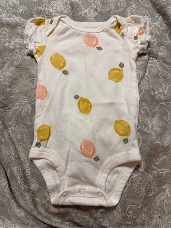 Carter's Other - Carter's Cream Onesie with Yellow and Peach Fruit Motif